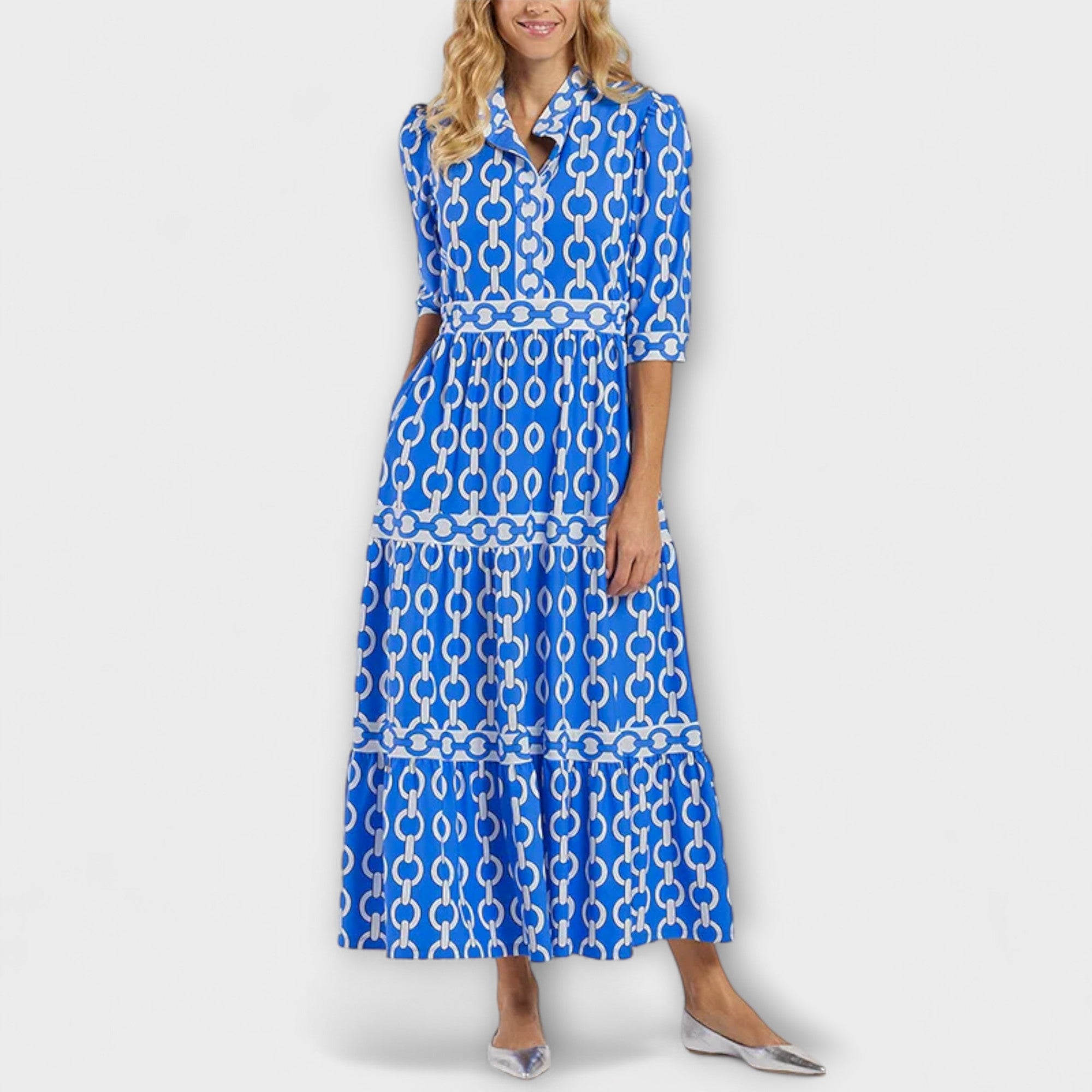 Corinna™ - midi-jurk met kettingmotief