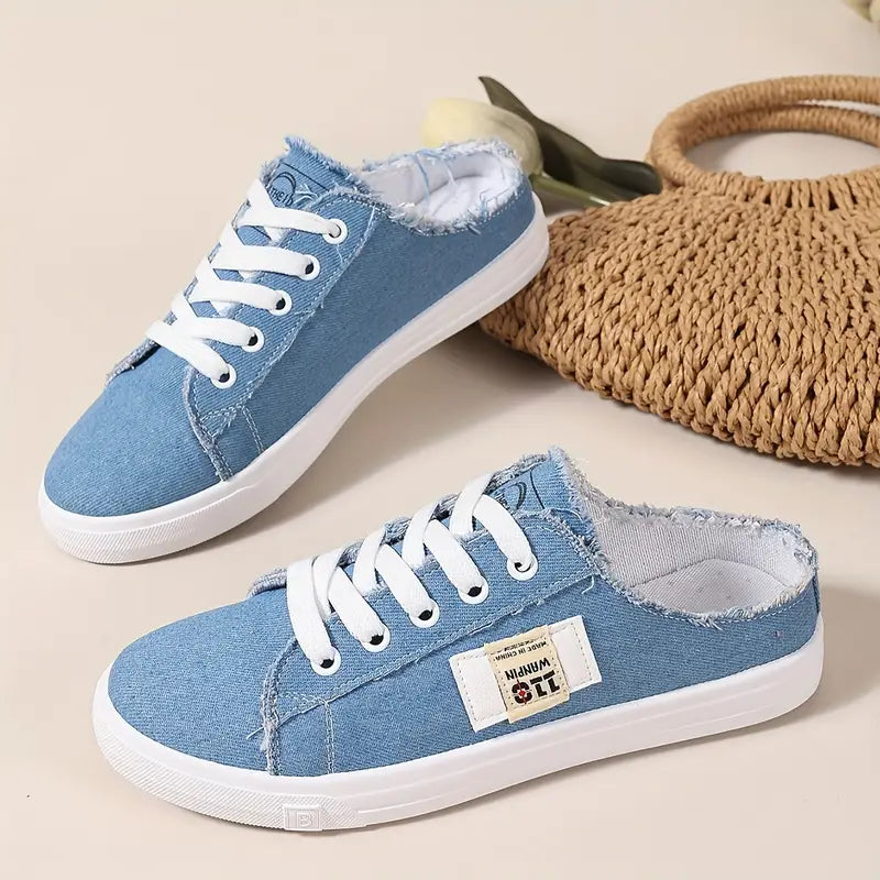 Cyrelia™ - Trendy en comfortabele platte veterschoenen van canvas die overal bij passen