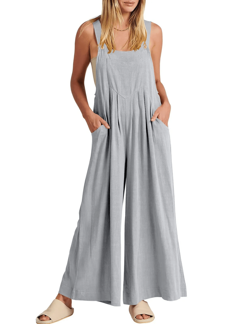 Giulena™ - Mouwloze jumpsuit met wijde pijpen