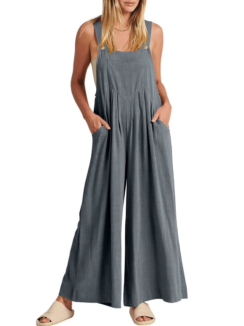 Giulena™ - Mouwloze jumpsuit met wijde pijpen