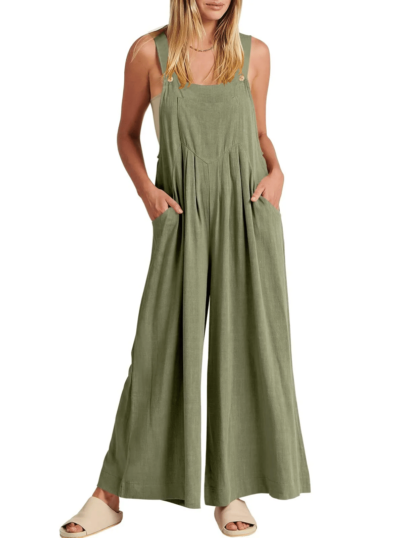 Giulena™ - Mouwloze jumpsuit met wijde pijpen