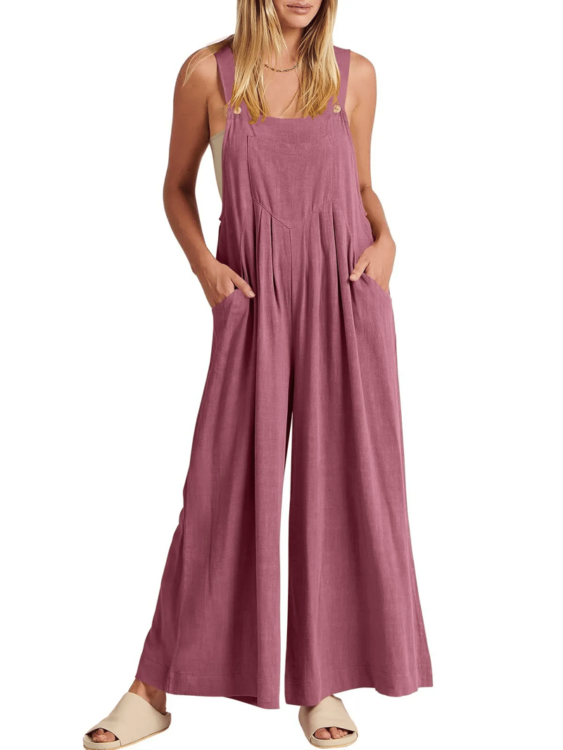 Giulena™ - Mouwloze jumpsuit met wijde pijpen