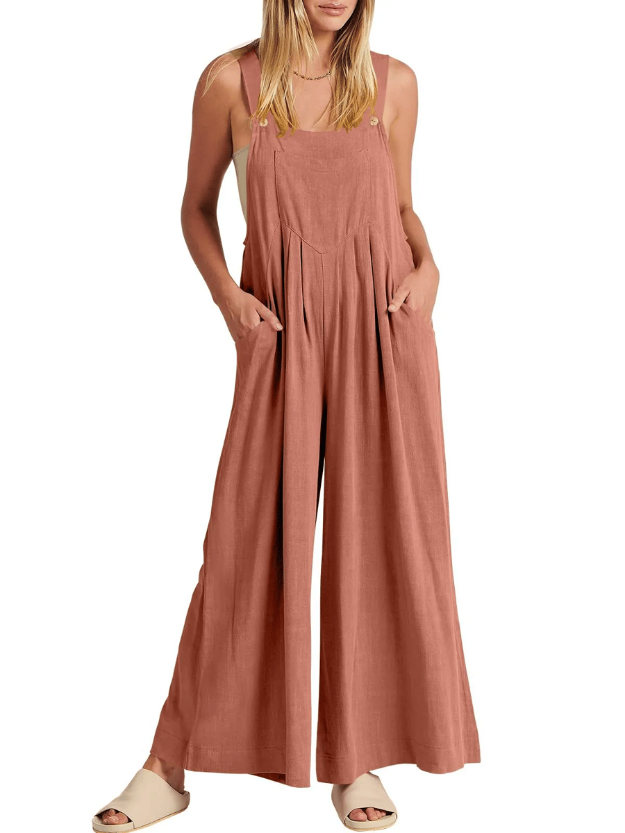 Giulena™ - Mouwloze jumpsuit met wijde pijpen