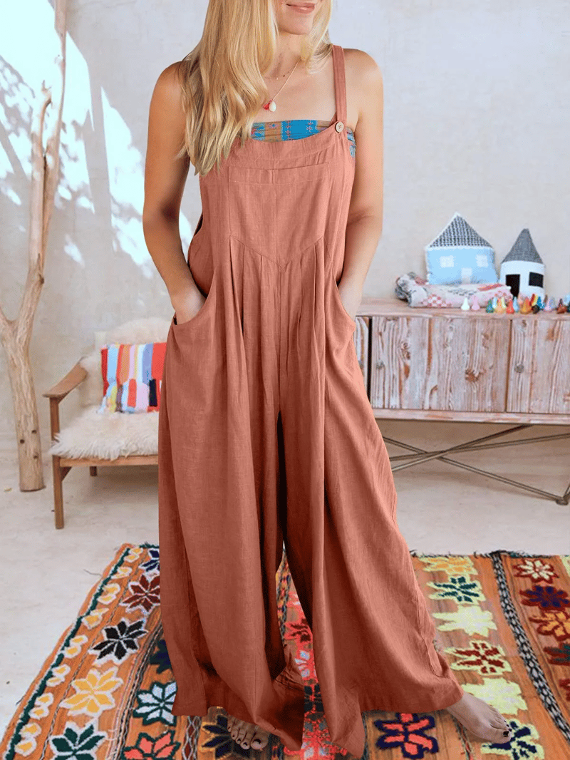 Giulena™ - Mouwloze jumpsuit met wijde pijpen