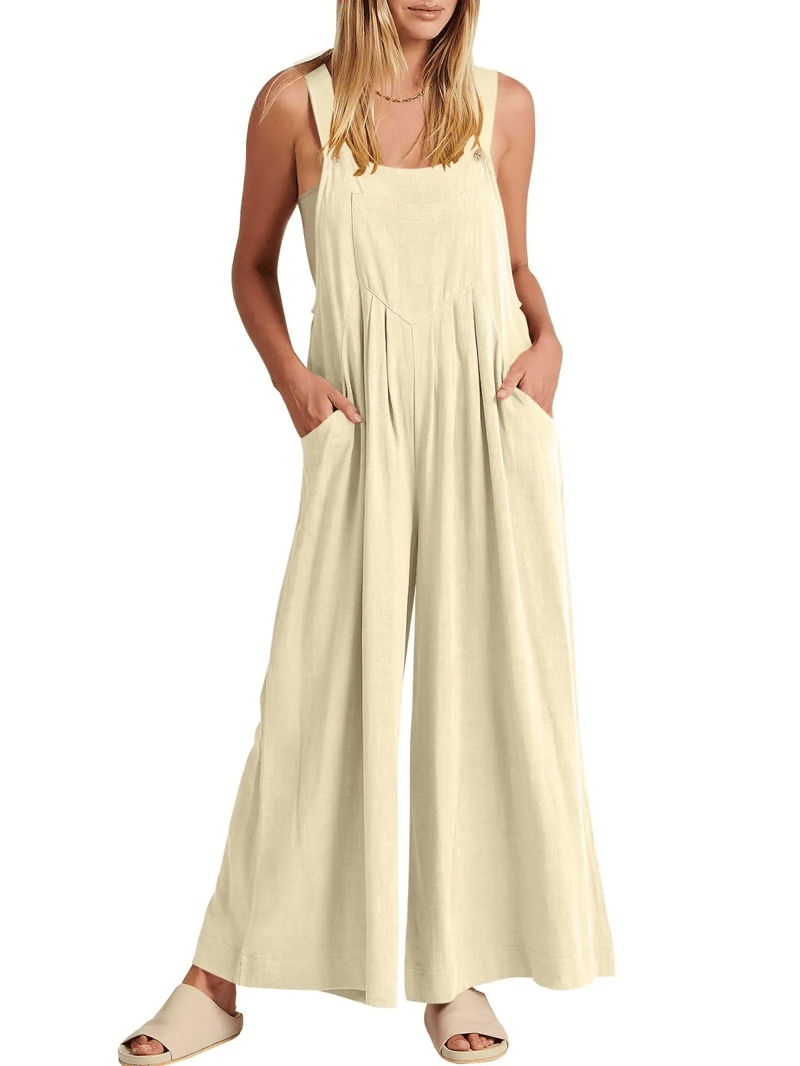Giulena™ - Mouwloze jumpsuit met wijde pijpen