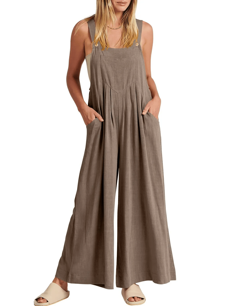 Giulena™ - Mouwloze jumpsuit met wijde pijpen