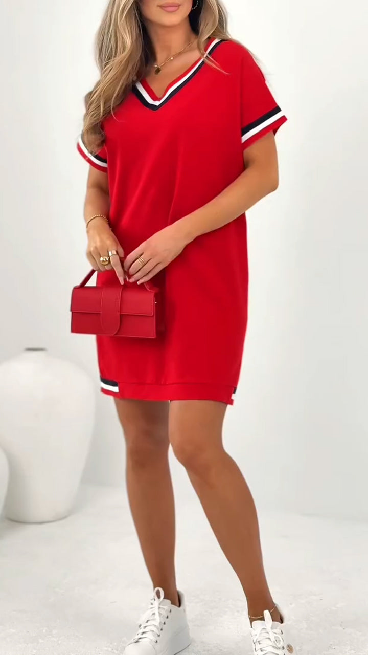 Daelora™ - Casual zomerjurk met contrasterende randen