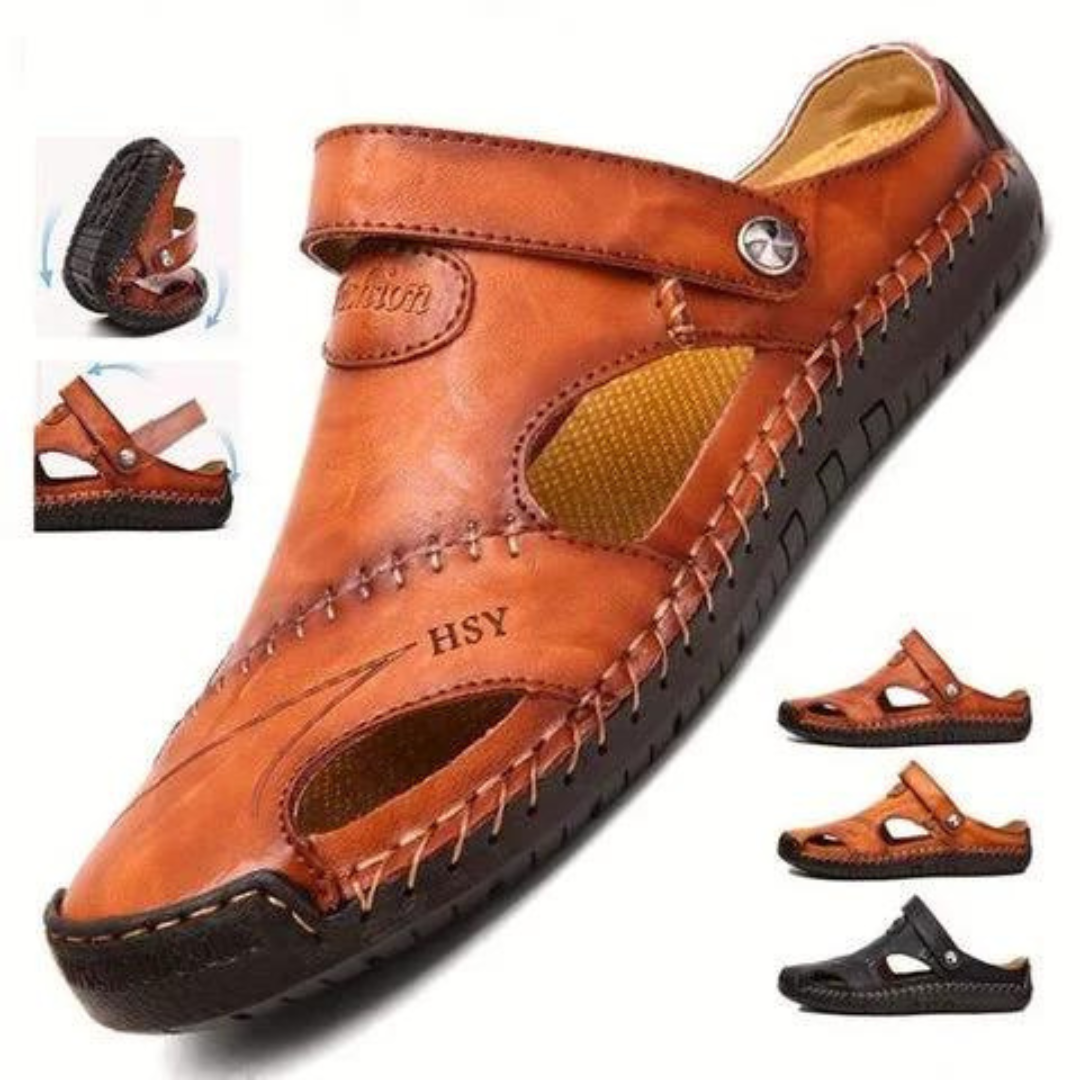 LeatherSandals - Zacht Lederen Heren Ademend Buitensandalen