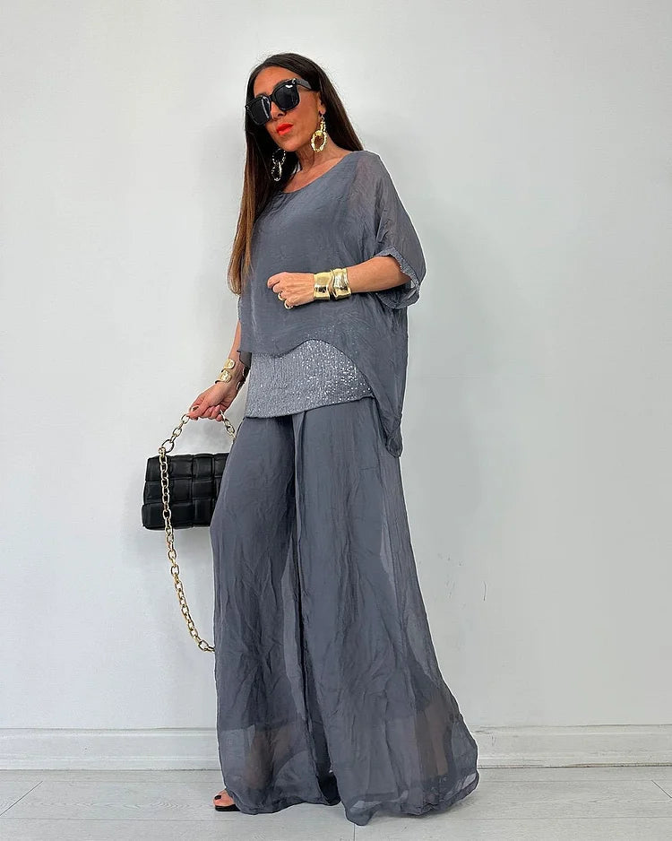 Aurélie™ - Chique zomerse tweedelige set – Vloeiende elegantie en licht comfort