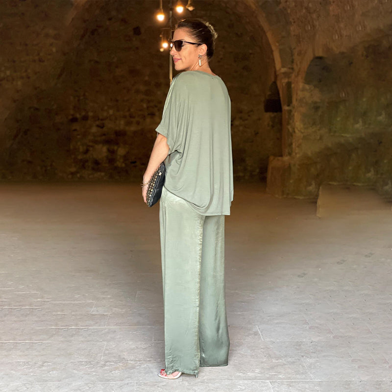 Laurie™ - Elegante tweedelige satijnenset voor vrouwen