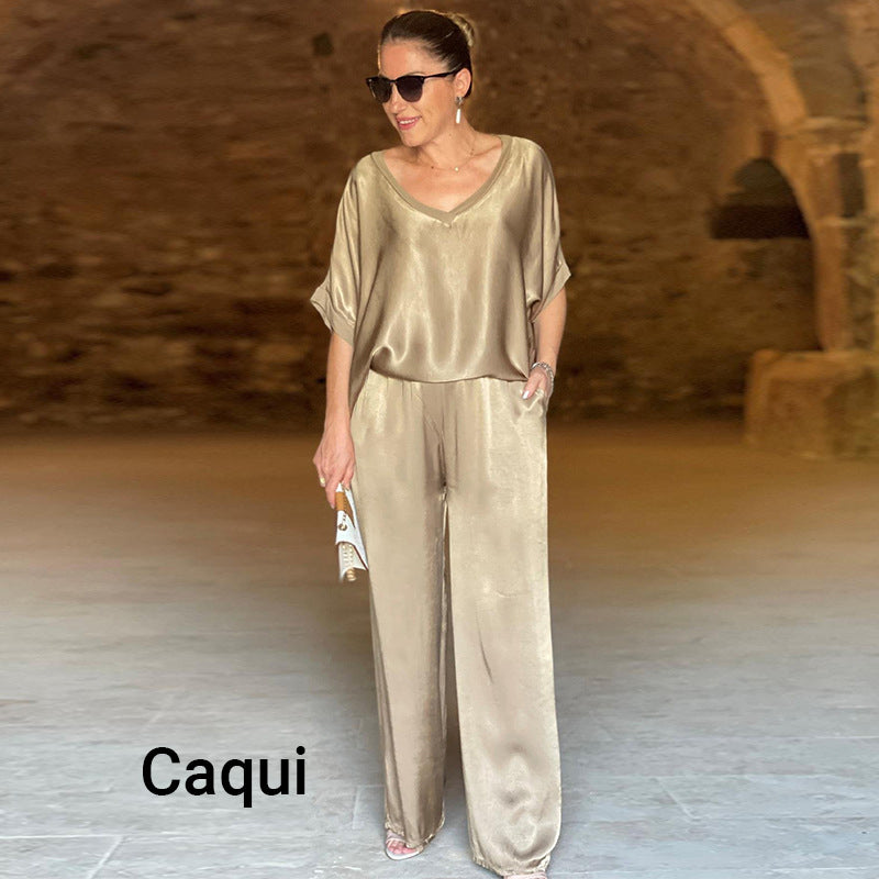 Laurie™ - Elegante tweedelige satijnenset voor vrouwen
