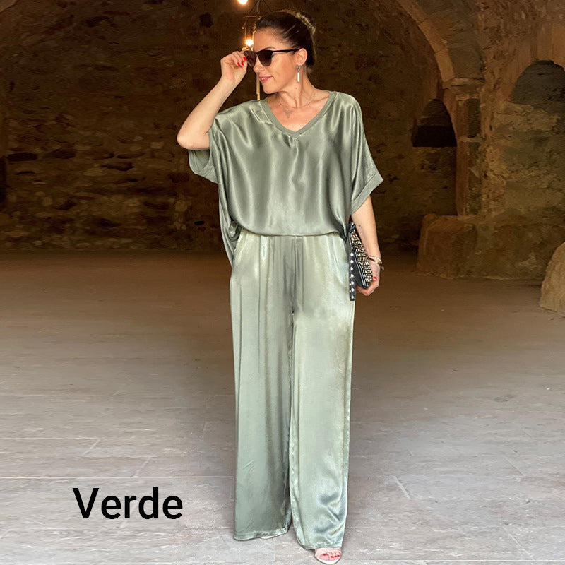 Laurie™ - Elegante tweedelige satijnenset voor vrouwen