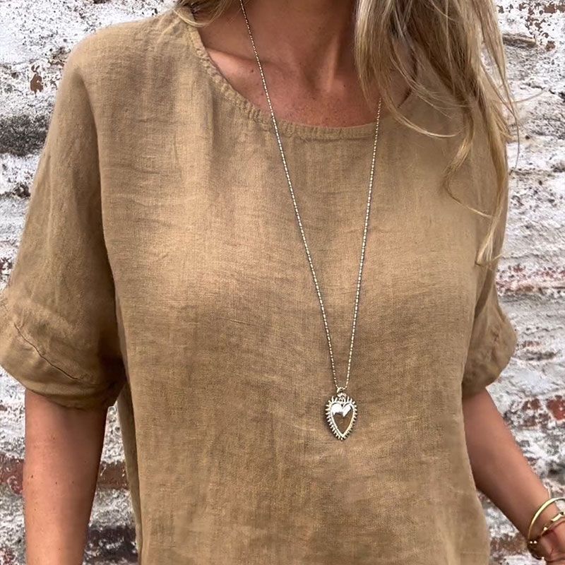 Kira - Casual blouse van katoen en linnen