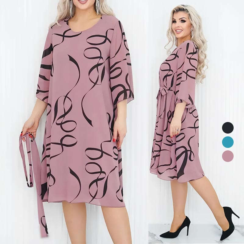 Blandine™ - Elegante Midi-Jurk met Geplooide Mouwen