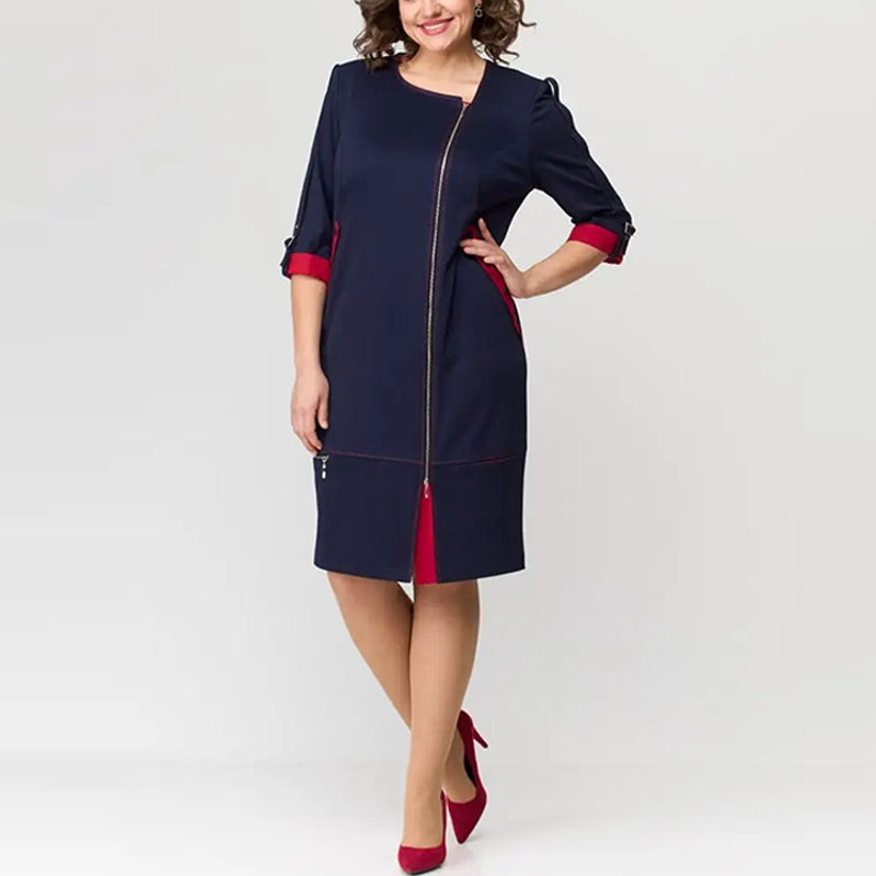 Hermine™ - Elegante Vrouwelijke Jurk met Zijrits
