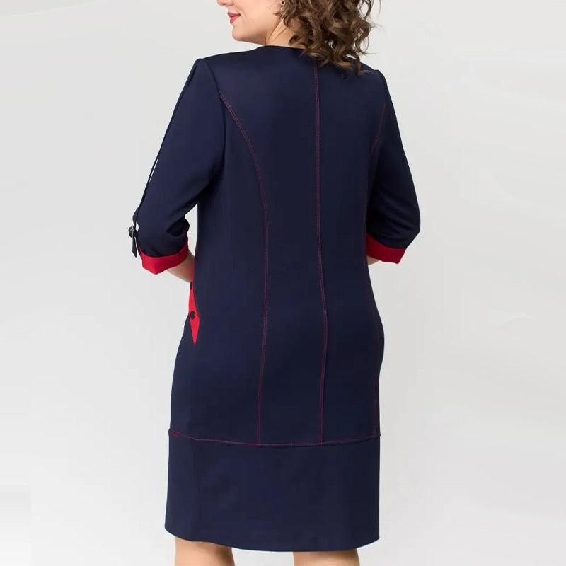 Hermine™ - Elegante Vrouwelijke Jurk met Zijrits