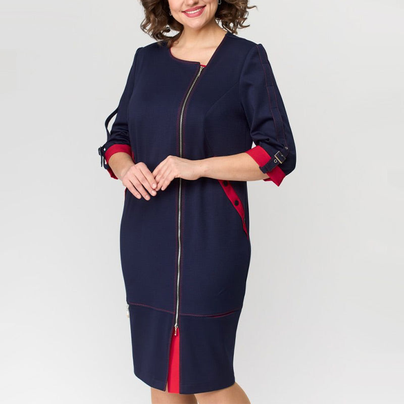 Hermine™ - Elegante Vrouwelijke Jurk met Zijrits