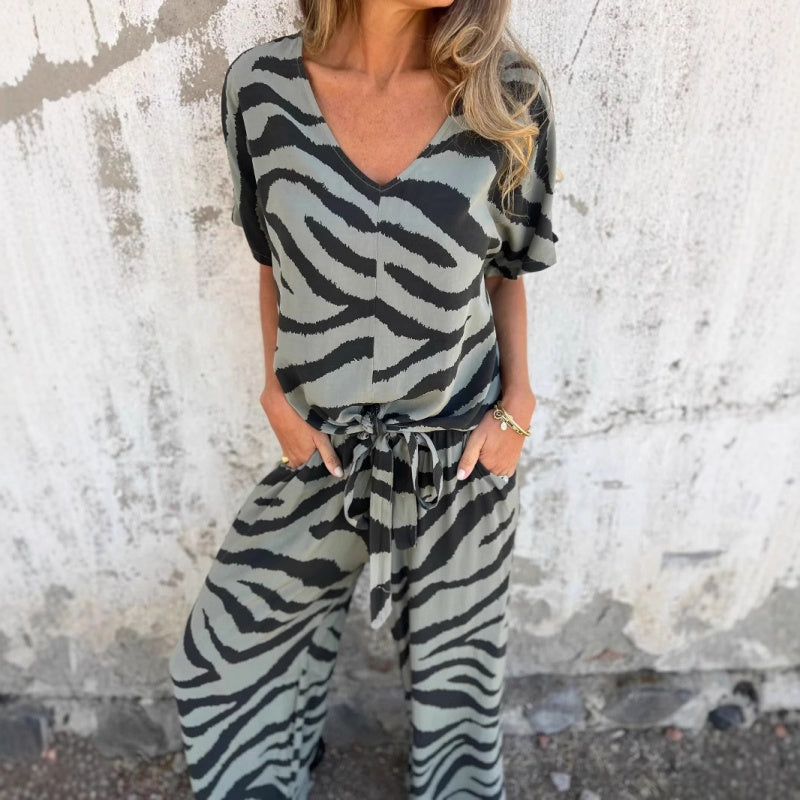 Alina™ - Tweedelige zebraprint set voor vrouwen