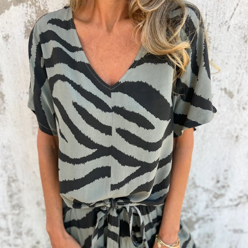Alina™ - Tweedelige zebraprint set voor vrouwen