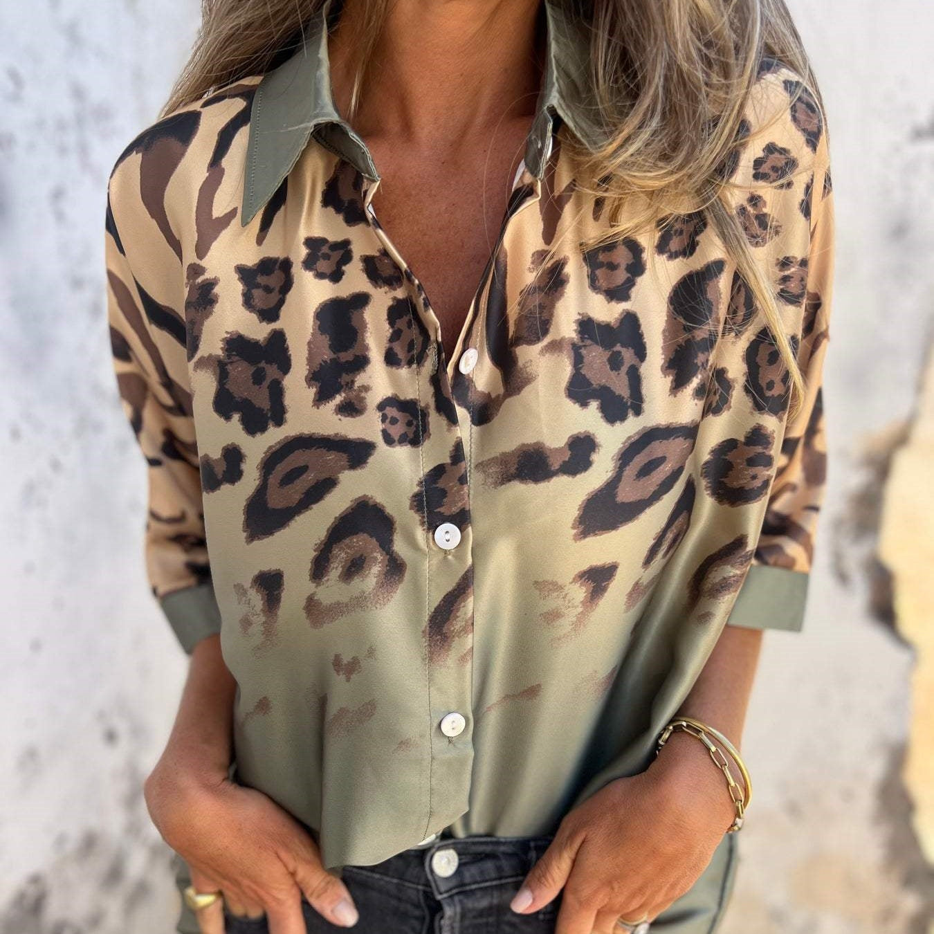 Marthe™ - Dames blouse met luipaardprint