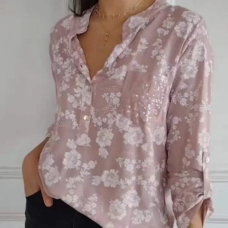 Avice™ - Bloemenblouse met Lange Mouwen