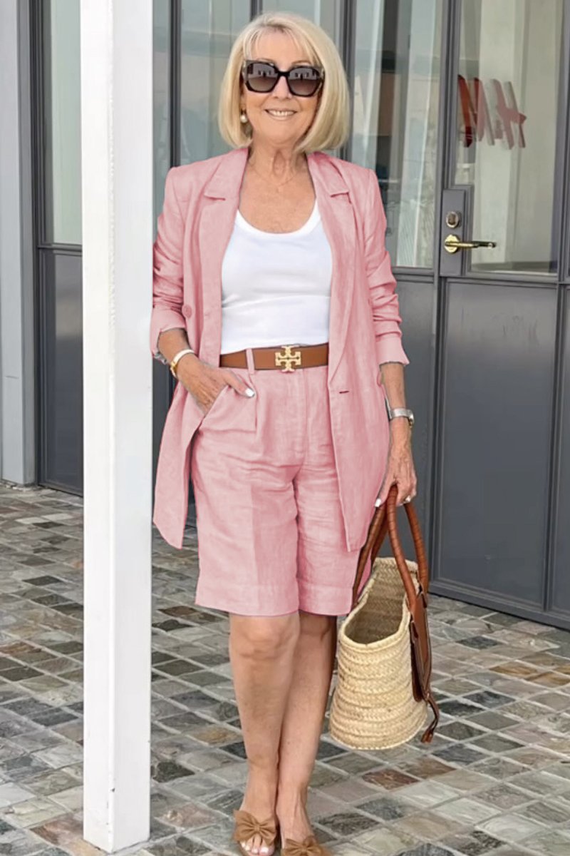 Bianca™ - Chic Set met Bloemen Jasje en Korte Broek