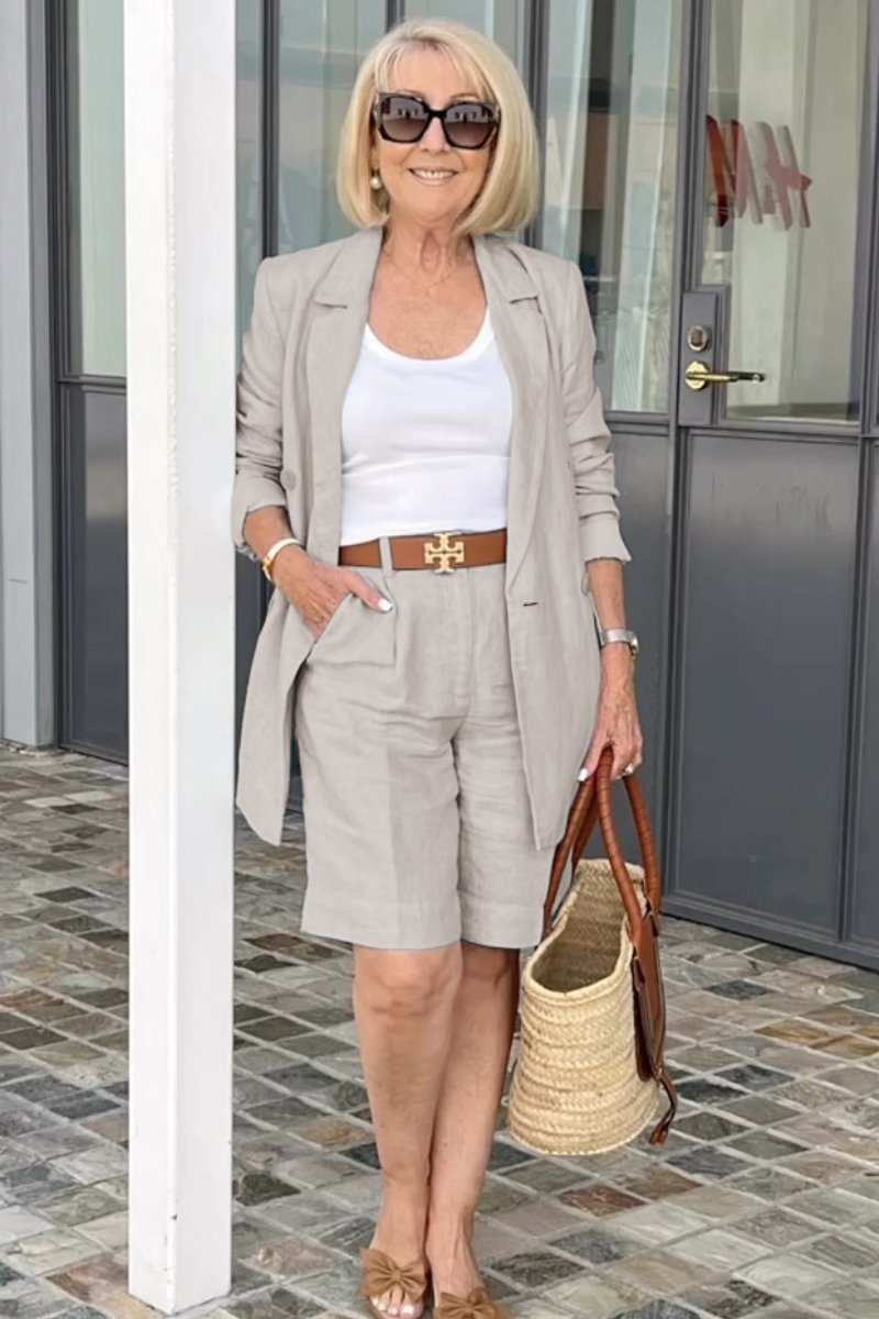 Bianca™ - Chic Set met Bloemen Jasje en Korte Broek
