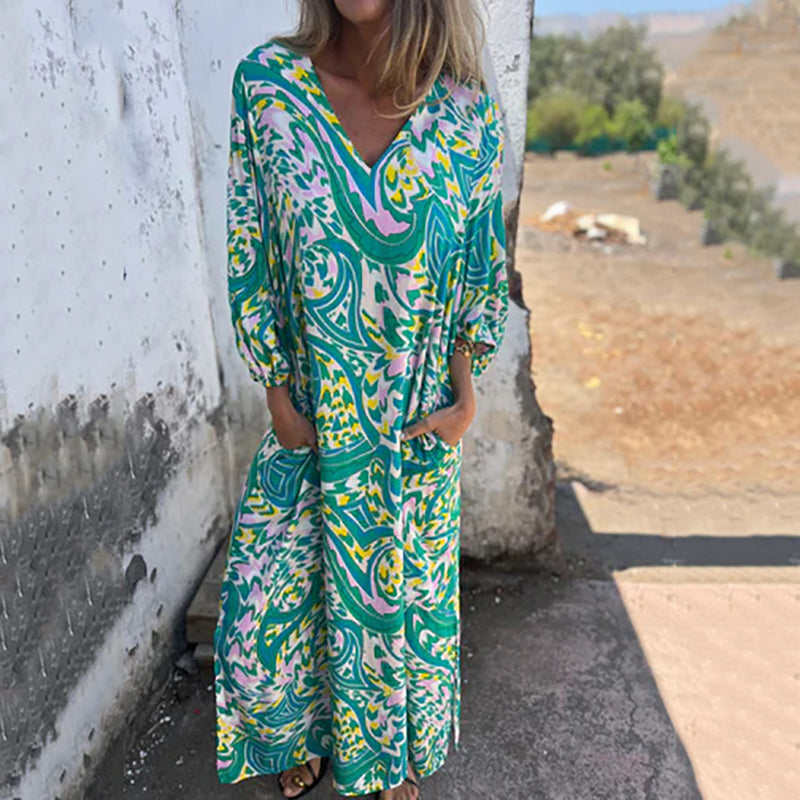 Herminie™ - Elegante Maxi jurk met prachtige zomerprint voor dames