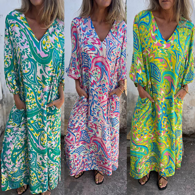 Herminie™ - Elegante Maxi jurk met prachtige zomerprint voor dames