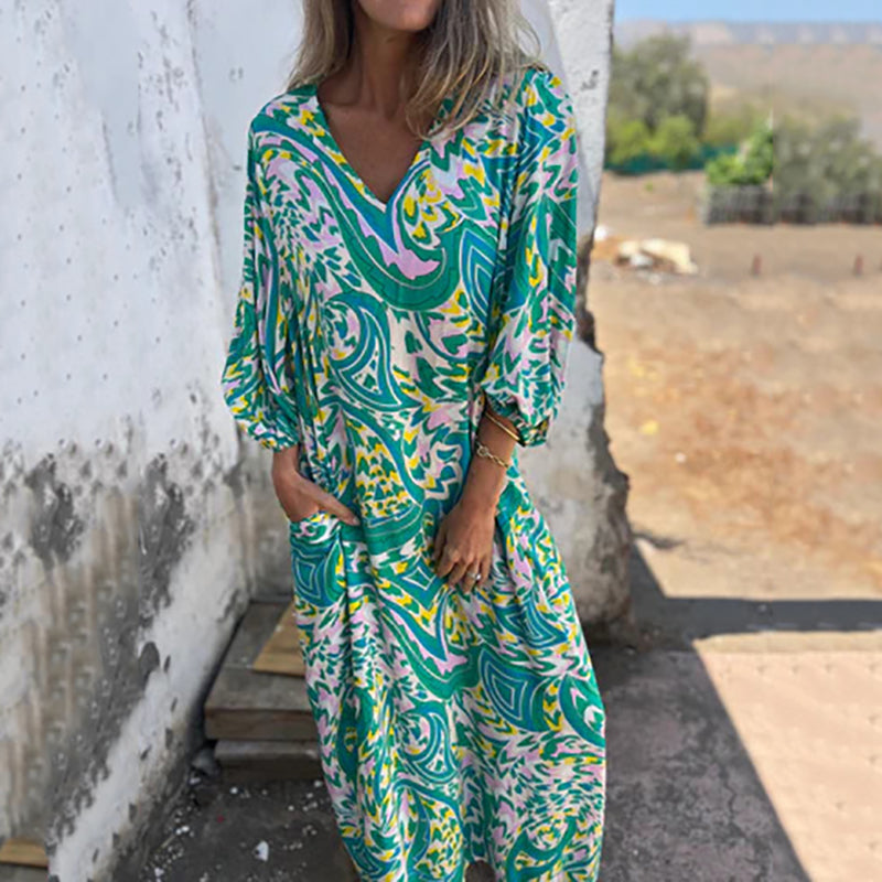 Herminie™ - Elegante Maxi jurk met prachtige zomerprint voor dames