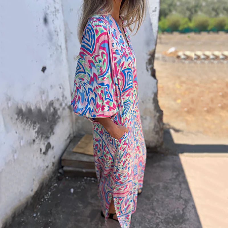 Herminie™ - Elegante Maxi jurk met prachtige zomerprint voor dames