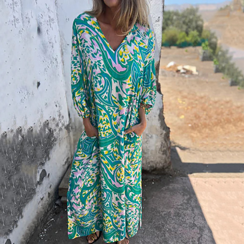 Herminie™ - Elegante Maxi jurk met prachtige zomerprint voor dames