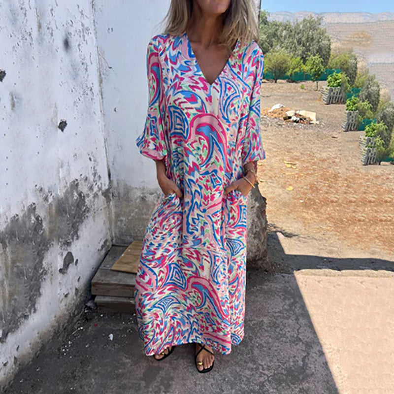 Herminie™ - Elegante Maxi jurk met prachtige zomerprint voor dames