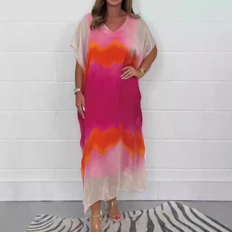 Magalie - Chiffon jurk met dip-dye effect voor dames