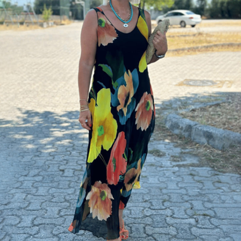 Maren - Mouwloze zomerjurk met bloemenprint