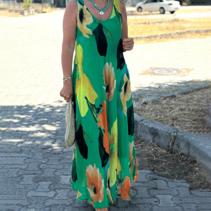 Maren - Mouwloze zomerjurk met bloemenprint