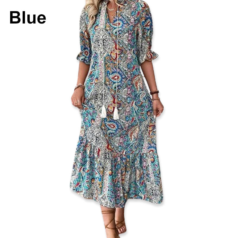Lise™ - Elegante Boho Jurk met Bloemenpatroon