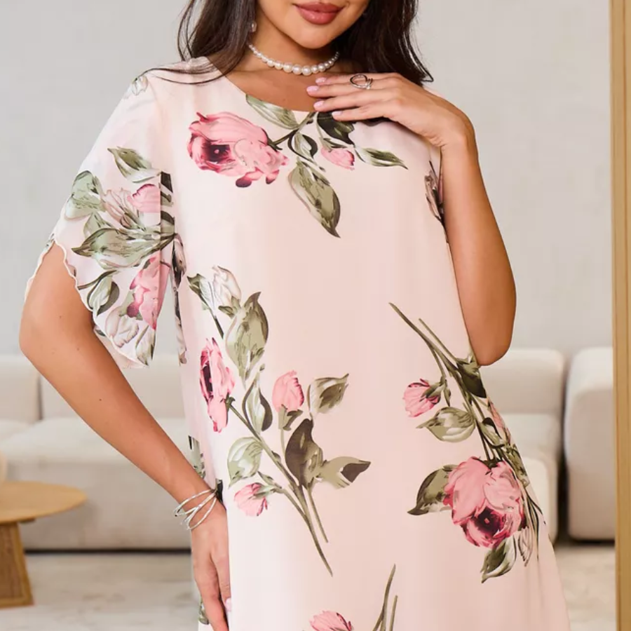 Kalina™ - Chiffon jurk met bloemblaadjes