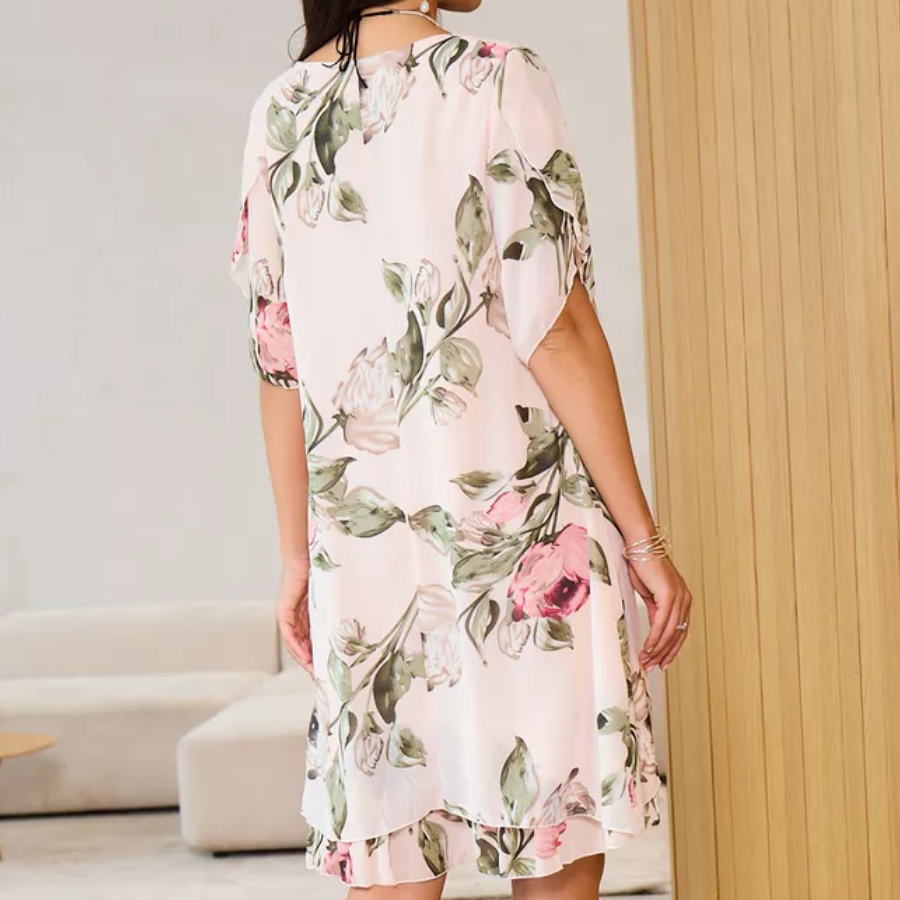 Kalina™ - Chiffon jurk met bloemblaadjes