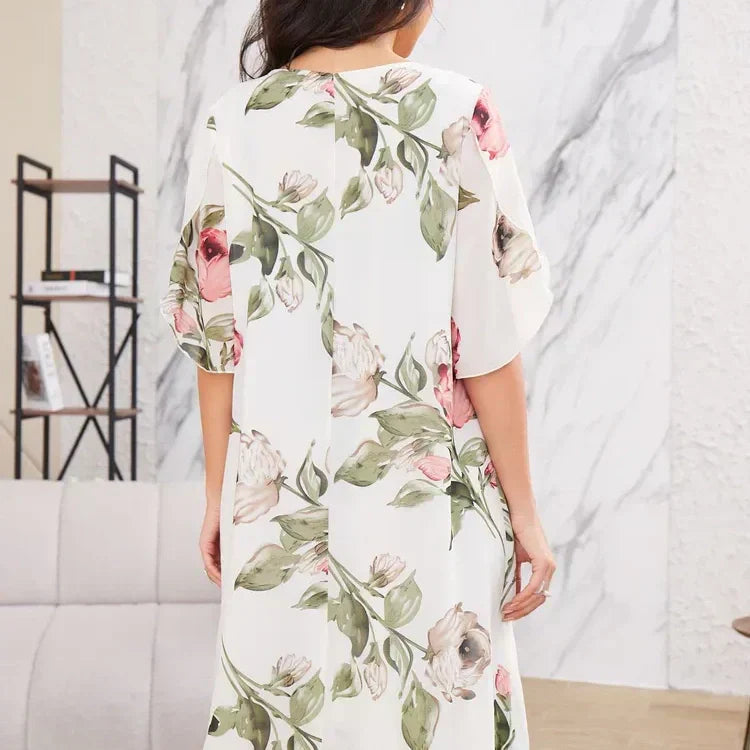 Kalina™ - Chiffon jurk met bloemblaadjes