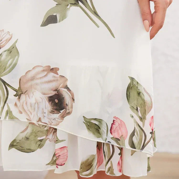 Kalina™ - Chiffon jurk met bloemblaadjes