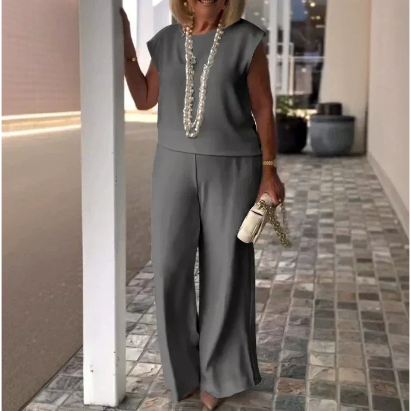 Anissa™ - Mouwloze Top en Broek met Ronde Hals voor Dames