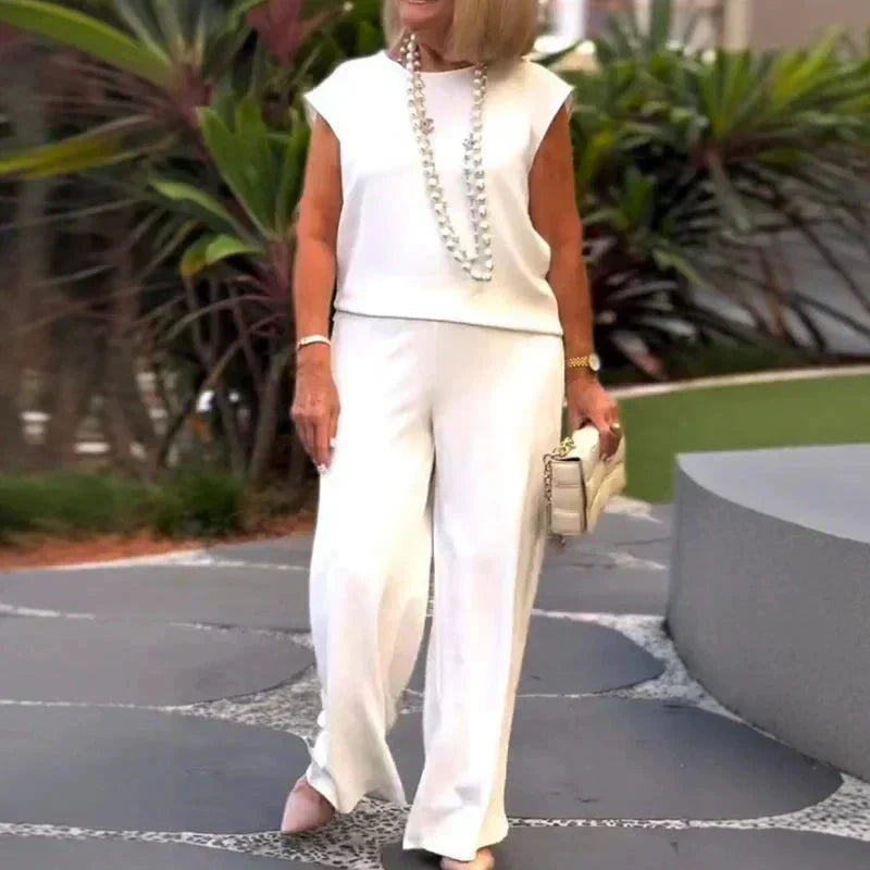 Anissa™ - Mouwloze Top en Broek met Ronde Hals voor Dames