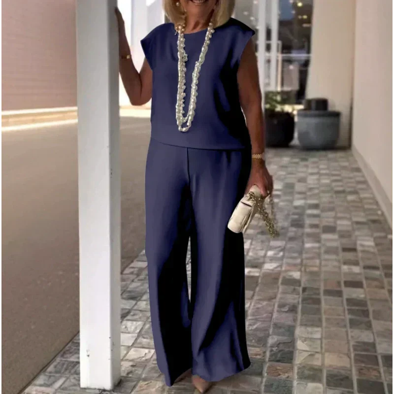 Anissa™ - Mouwloze Top en Broek met Ronde Hals voor Dames