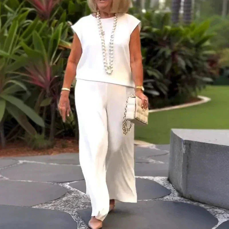 Anissa™ - Mouwloze Top en Broek met Ronde Hals voor Dames