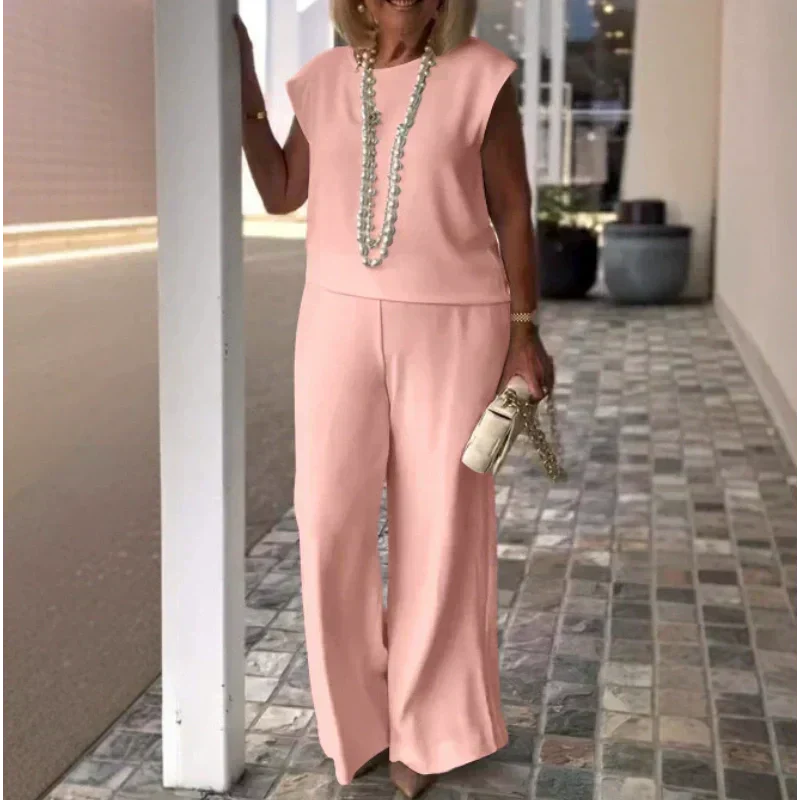 Anissa™ - Mouwloze Top en Broek met Ronde Hals voor Dames