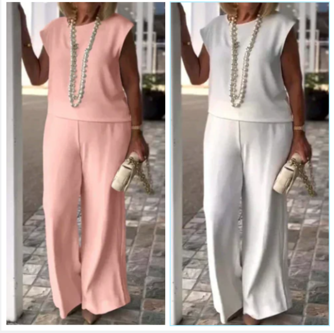 Anissa™ - Mouwloze Top en Broek met Ronde Hals voor Dames