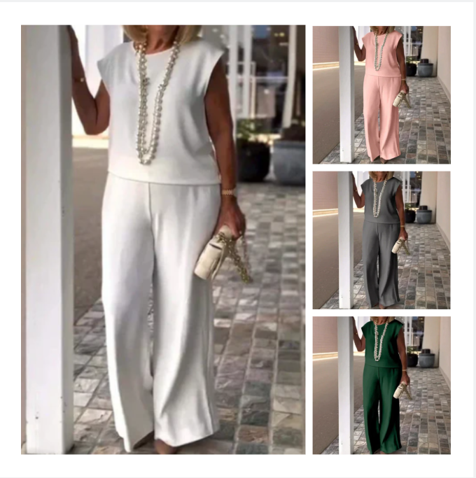 Anissa™ - Mouwloze Top en Broek met Ronde Hals voor Dames