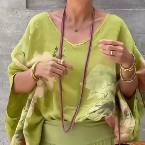 Régine - Unieke bedrukte chiffon 2-delige set