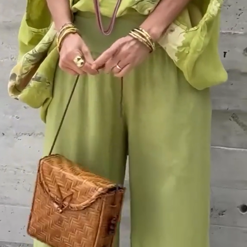 Régine - Unieke bedrukte chiffon 2-delige set